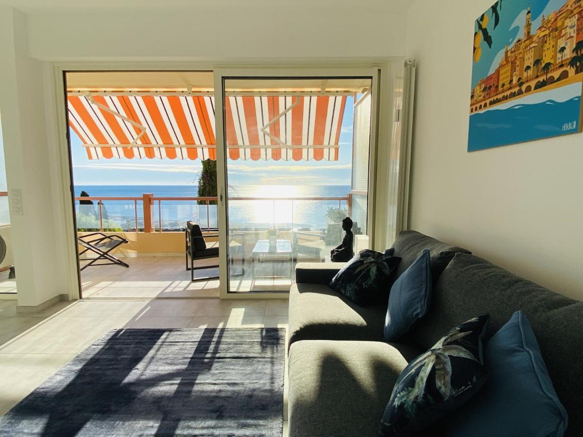 Le Vigia-Vue Mer-Terrasse-Climatisation-Parking Menton Exterior foto