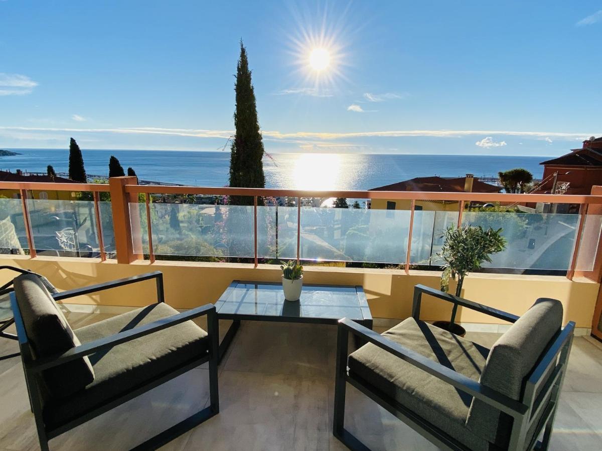 Le Vigia-Vue Mer-Terrasse-Climatisation-Parking Menton Exterior foto